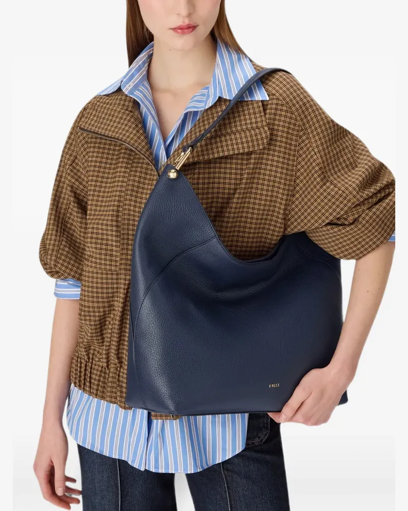 Furla Große Lara Schultertasche mit Struktur - Blau Blau