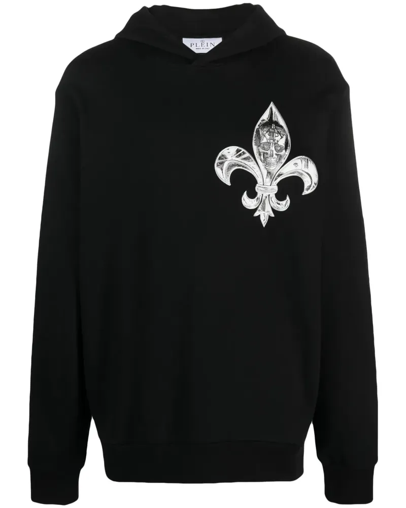 Philipp Plein Chrome Hoodie mit Totenkopf-Print - Schwarz Schwarz