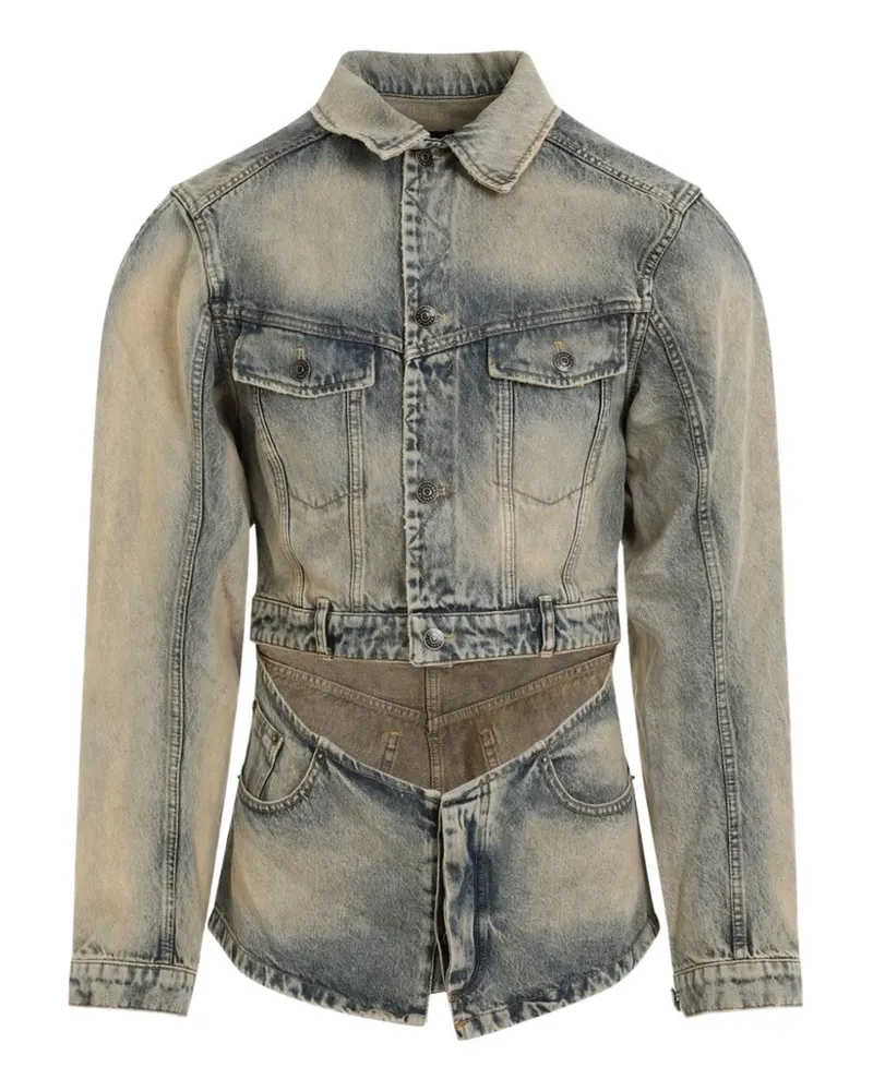 Egonlab cutout denim jacket - Nude Nude