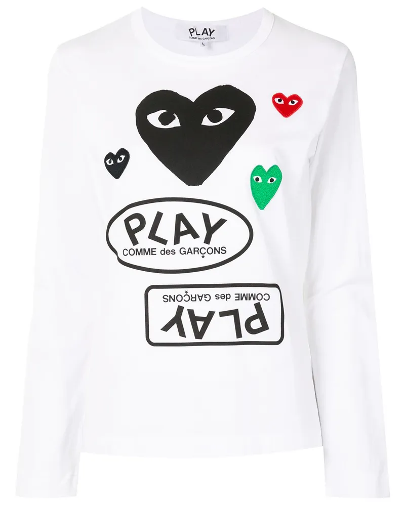 Comme des Garçons Langarmshirt mit Logo-Print - Weiß Weiß