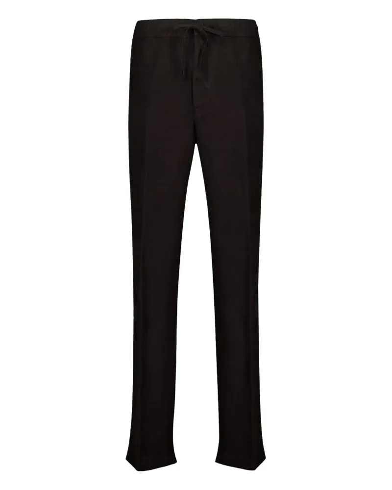 120% Lino Leinenhose mit geradem Bein - Schwarz Schwarz