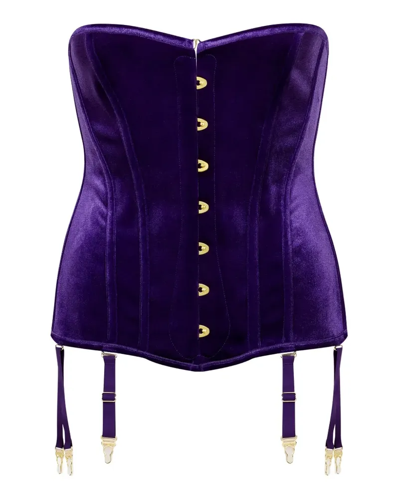 Maison Close x Scandale Rococo Corsage mit Strumpfhalter - Violett Violett
