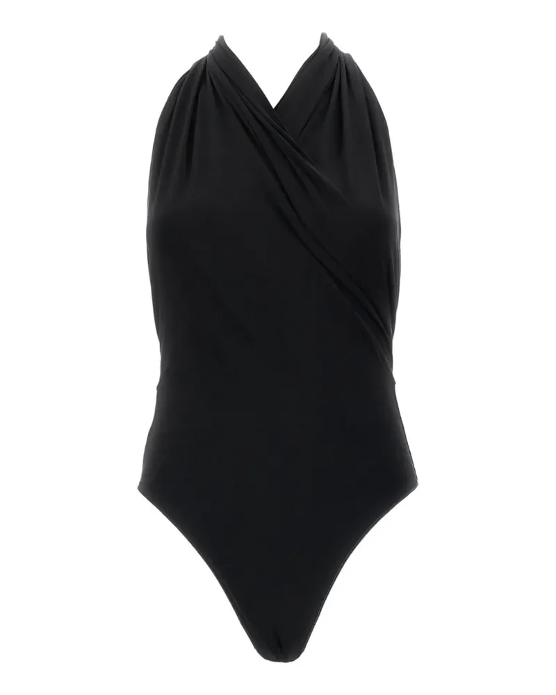 ANDAMANE Vina drapierter Neckholder-Body - Schwarz Schwarz