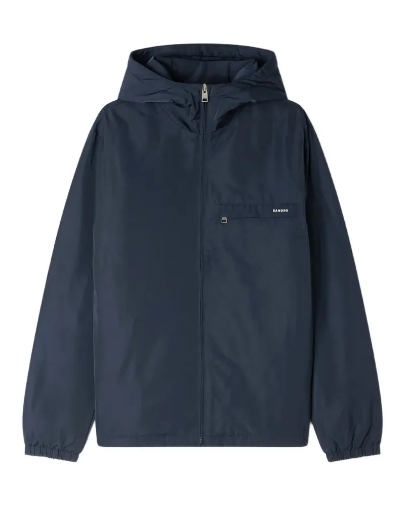 Sandro Gefütterte Jacke mit Logo - Blau Blau