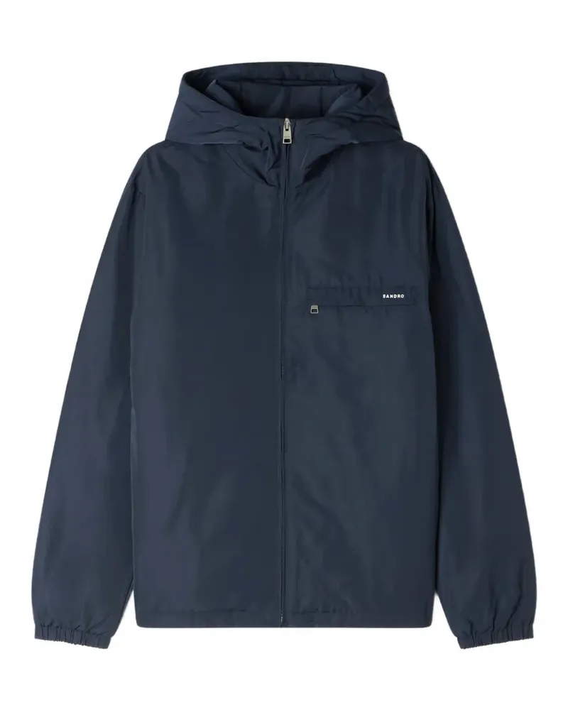 Sandro Gefütterte Jacke mit Logo - Blau Blau