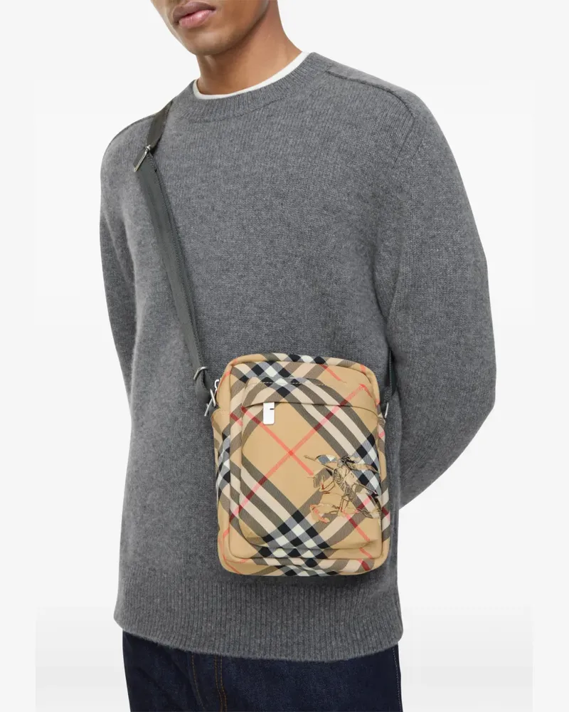 Burberry Check North South crossbody bag - Nude Nude