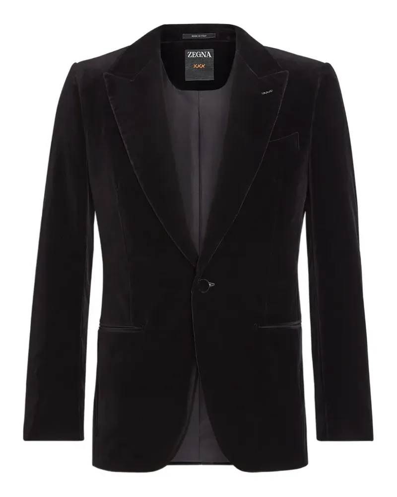 Ermenegildo Zegna cotton buttoned blazer - Schwarz Schwarz