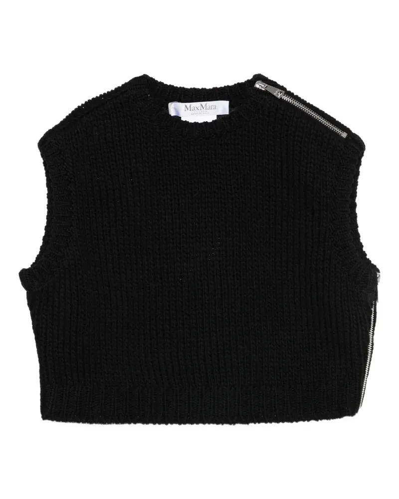 Max Mara zip knitted top - Schwarz Schwarz