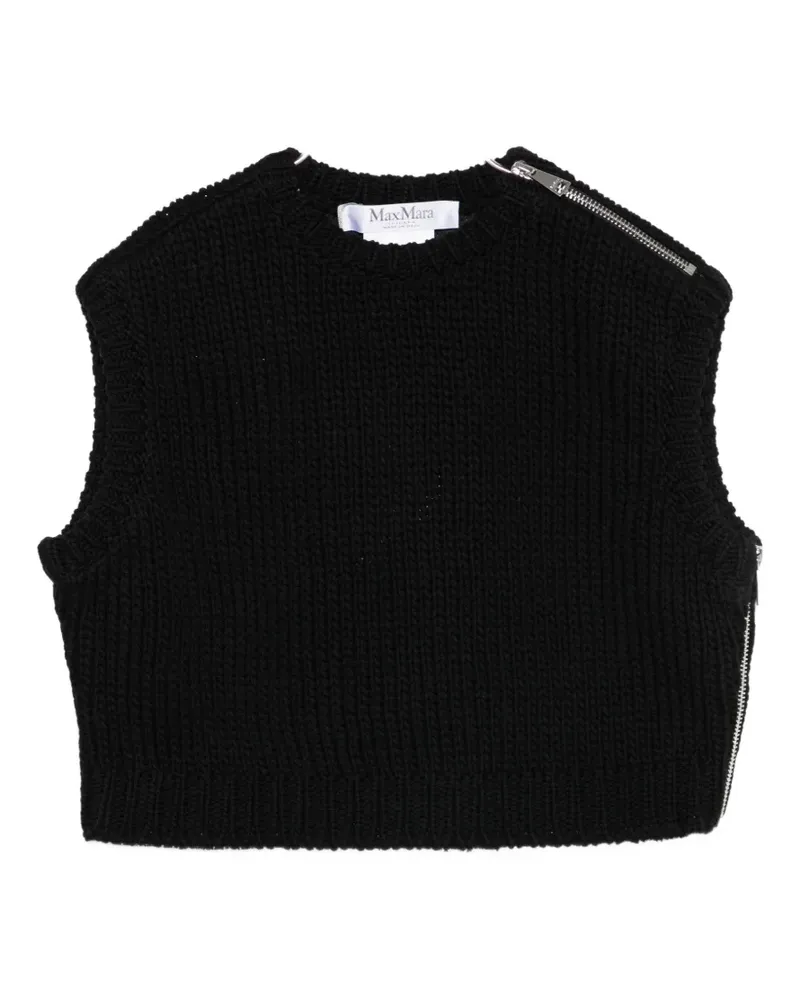 Max Mara zip knitted top - Schwarz Schwarz
