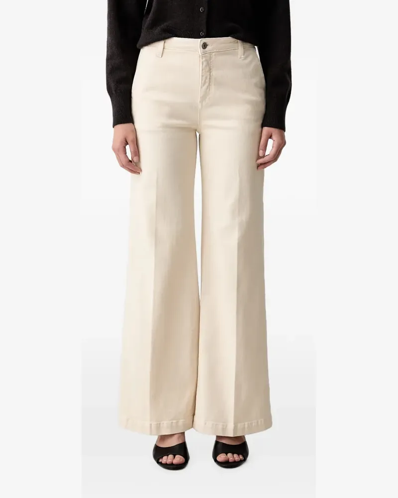VICOLO logo-patch flared jeans - Nude Nude