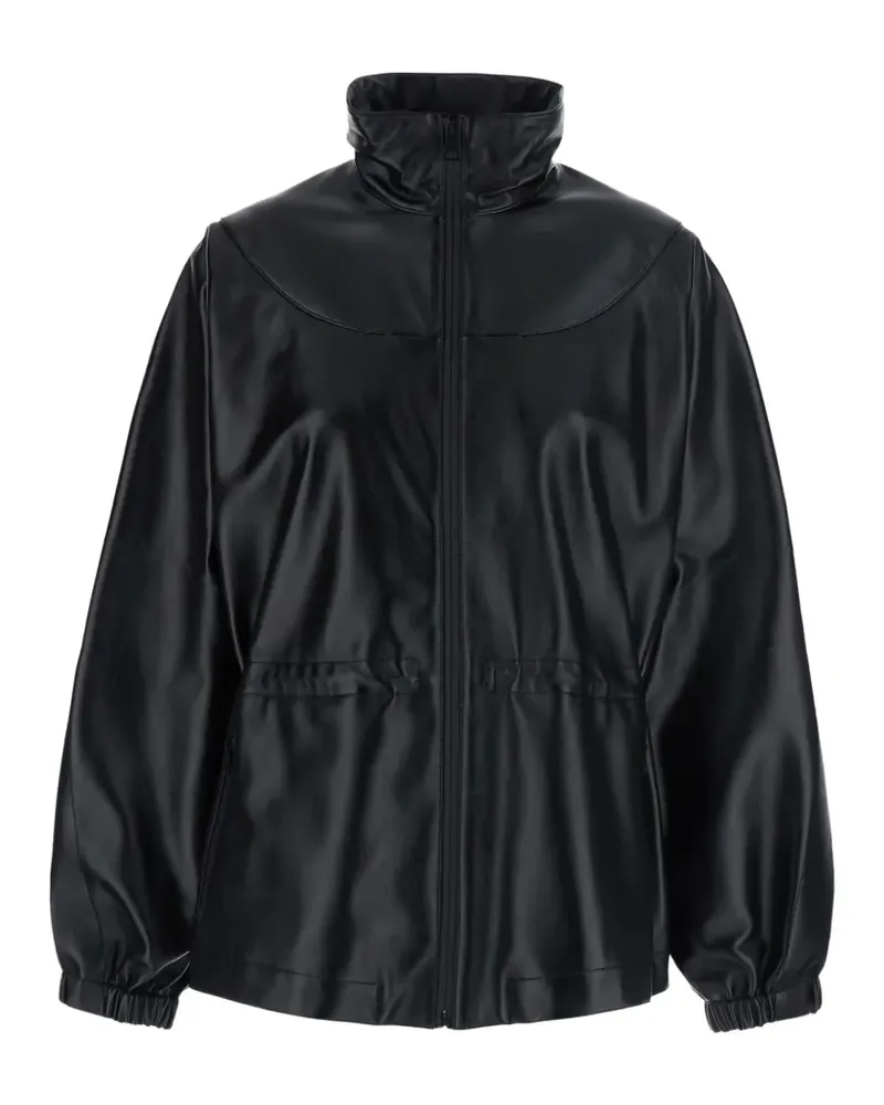 Givenchy elasticated-waist leather relaxed fit jacket - Schwarz Schwarz