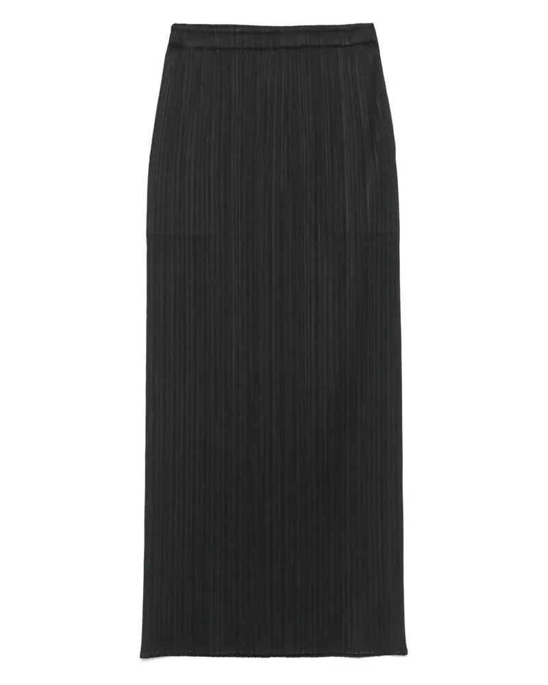 Issey Miyake Midirock mit Falten - Schwarz Schwarz