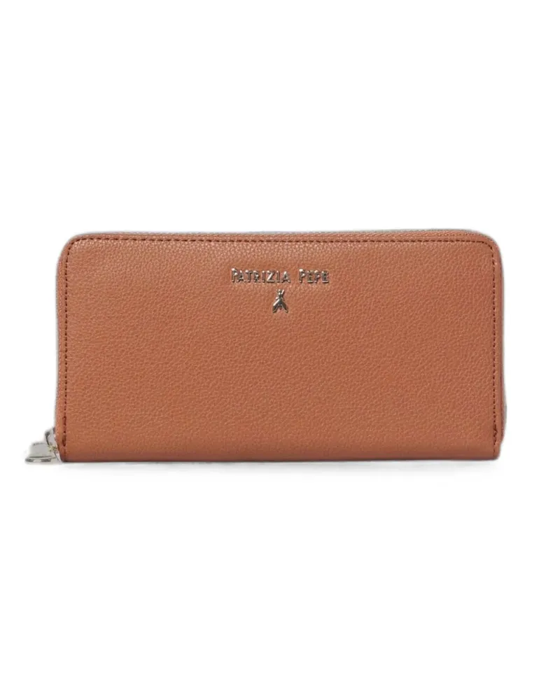Patrizia Pepe logo-detail grained wallet - Braun Braun
