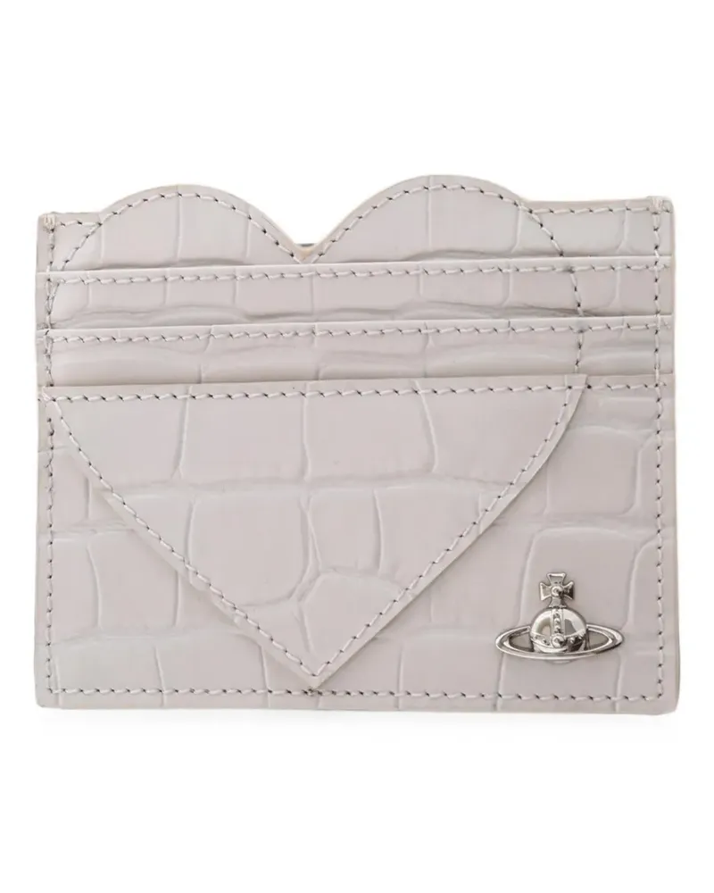 Vivienne Westwood Heart croc-effect card holder - Nude Nude