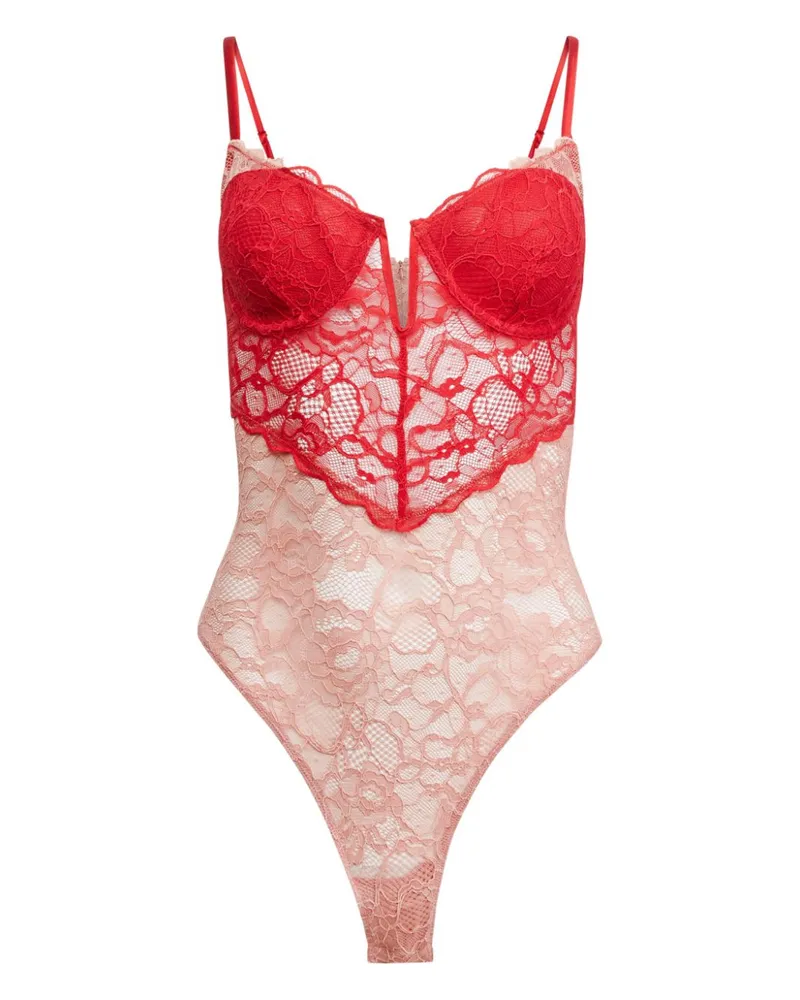 Fleur Du Mal Bouquet Body mit Spitzenherz - Rot Rot
