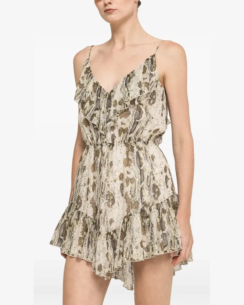 NISSA backless silk mini dress - Nude Nude