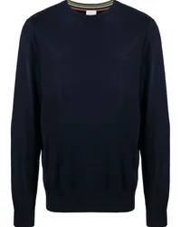 Paul Smith Fein gestrickter Pullover aus Merinowolle Blau