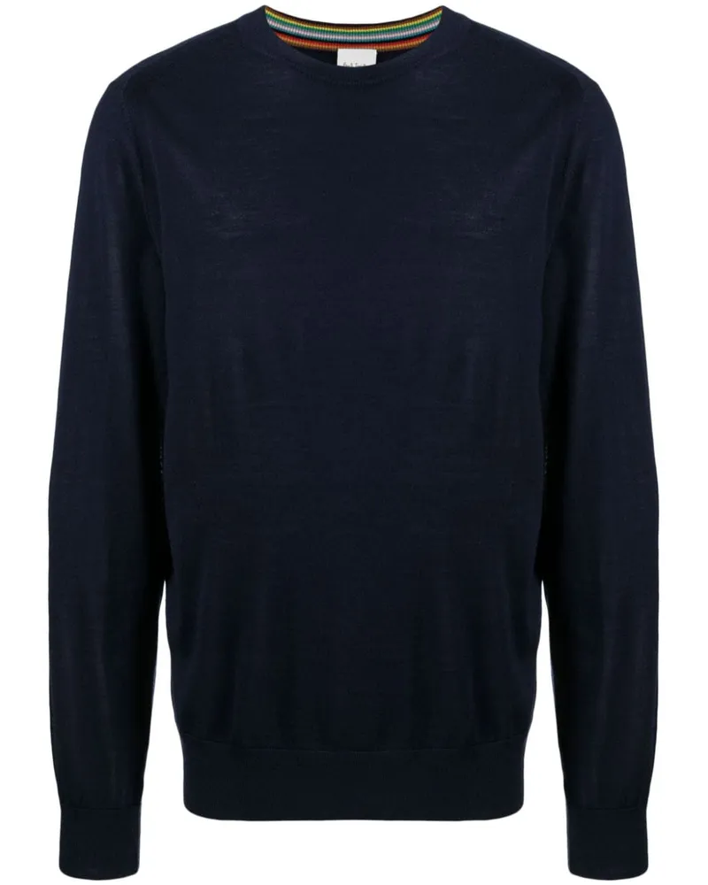 Paul Smith Fein gestrickter Pullover aus Merinowolle - Blau Blau