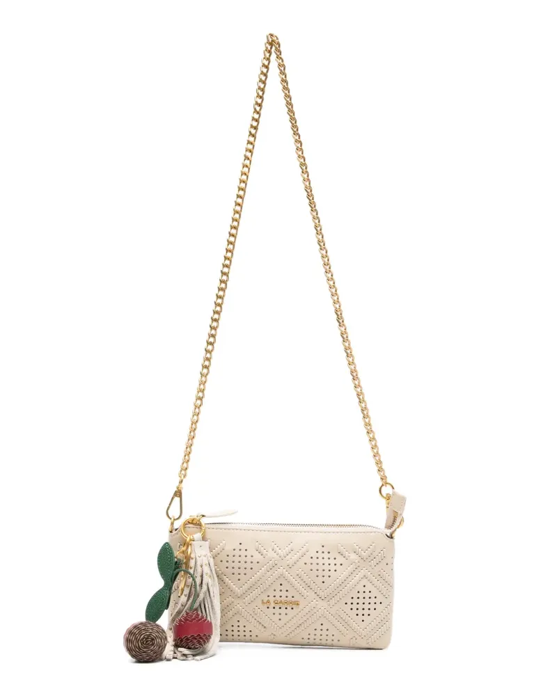 LA CARRIE cherry-charm cross body bag - Nude Nude
