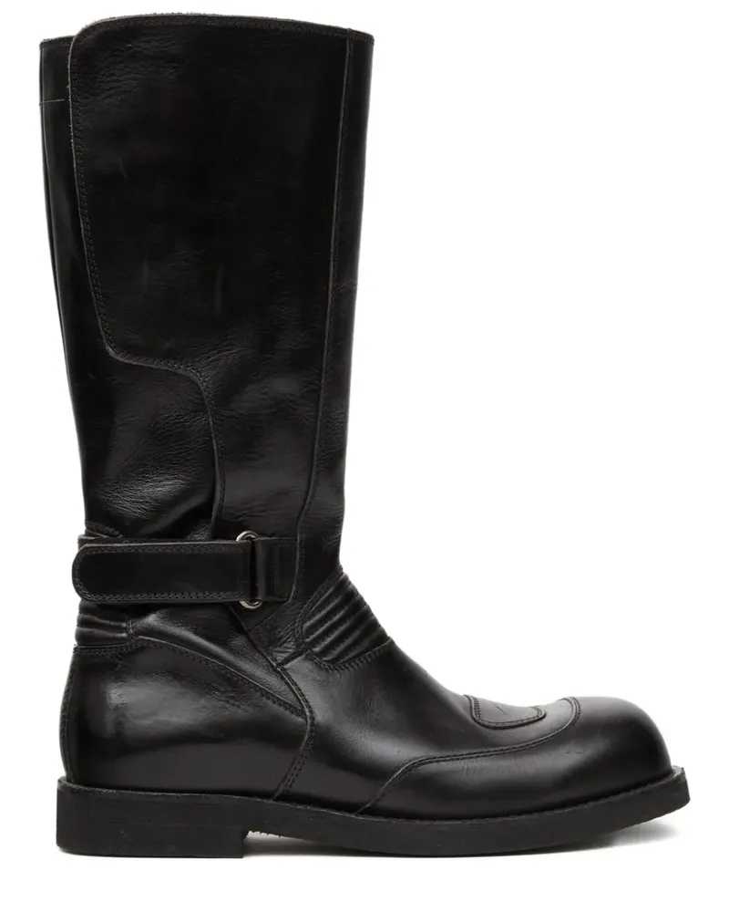 Maison Margiela Bikerstiefel aus Leder - Schwarz Schwarz