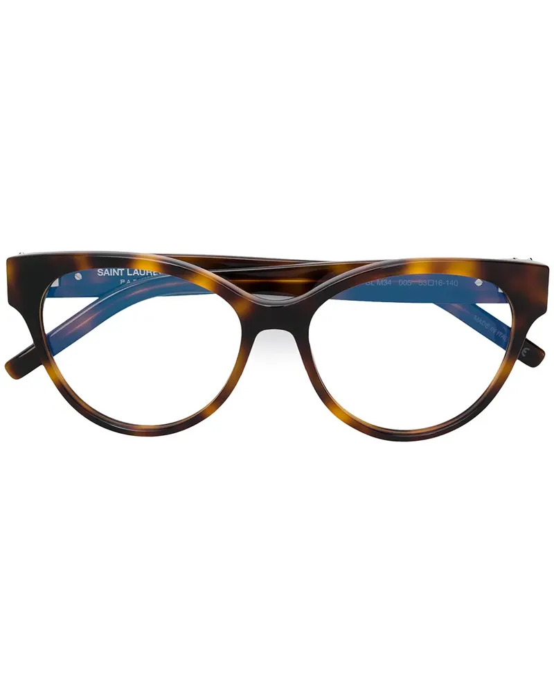 Saint Laurent Brille mit ovalen Gläsern - Braun Braun