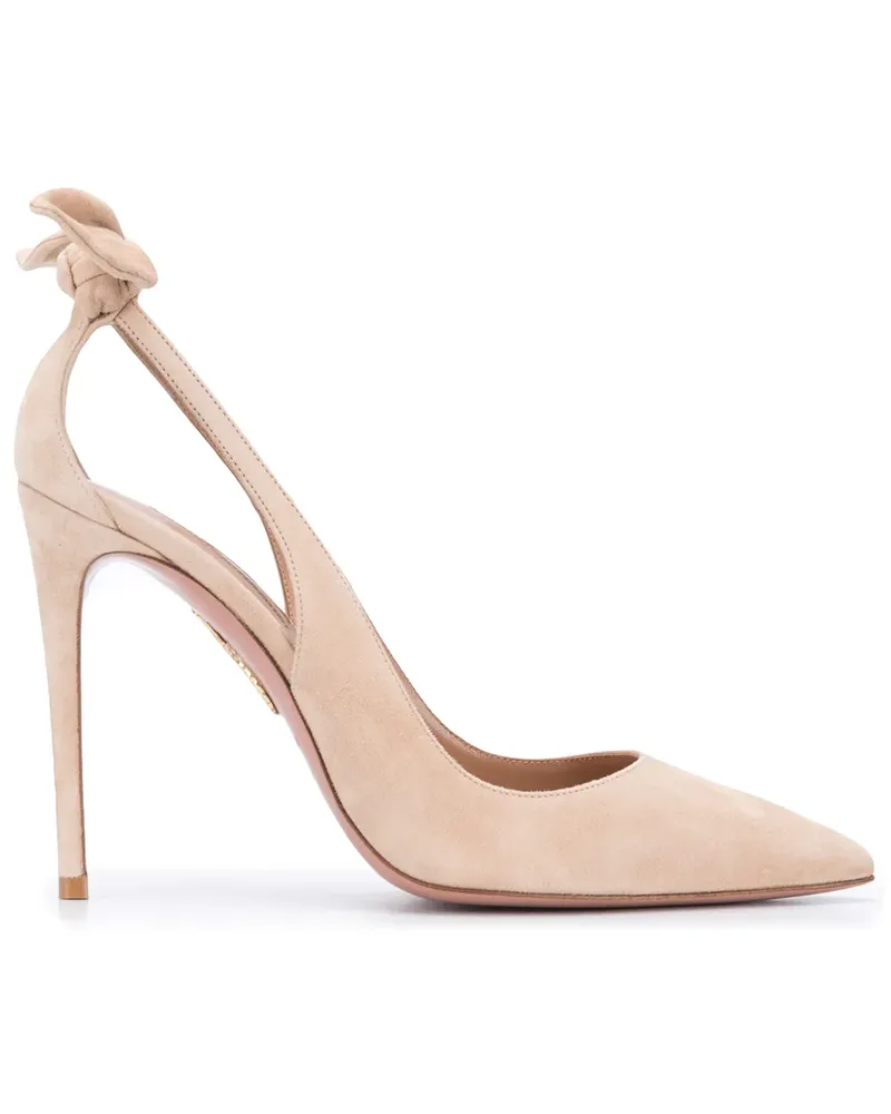 Aquazzura Pumps mit Schleife, 105mm - Nude Nude