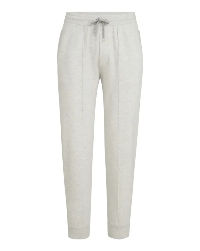 Brunello Cucinelli cashmere double-knit trousers with crête-detail and elasticated zipper cuffs - Grau Grau