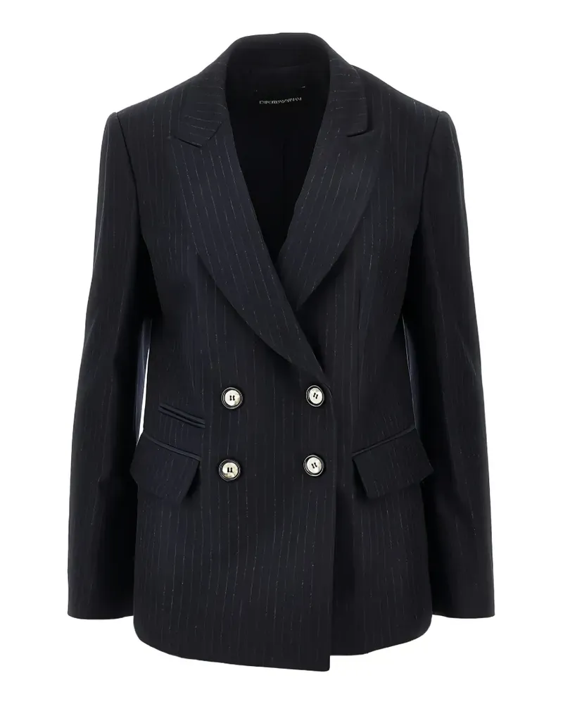 Emporio Armani pinstripe double-breasted blazer - Blau Blau