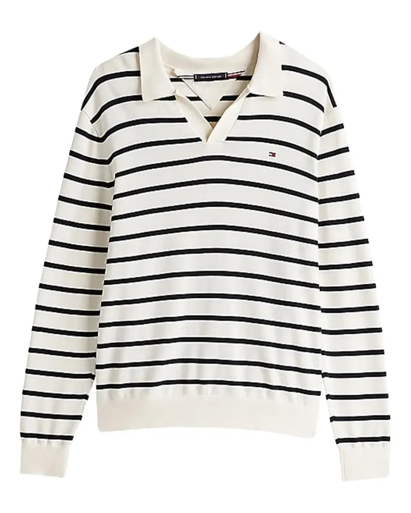 Tommy Hilfiger Gestreiftes Langarmshirt - Nude Nude