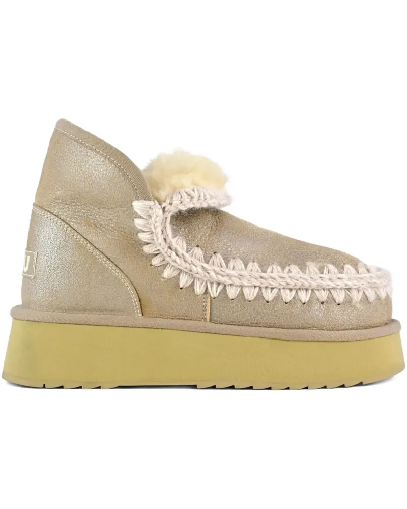 Mou Mini Eskimo Stiefel im Metallic-Look - Nude Nude