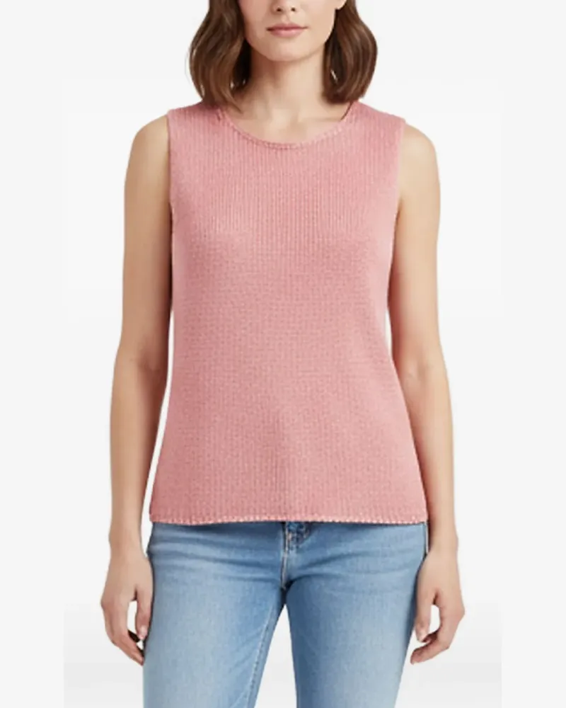 Max Mara Geripptes Stricktop - Rosa Rosa