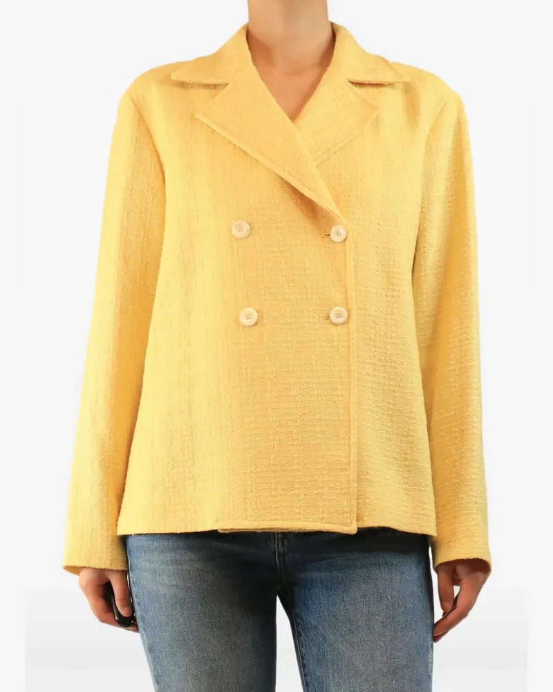 Giuliva Heritage Collection Doppelreihige Tweed-Jacke - Gelb Gelb