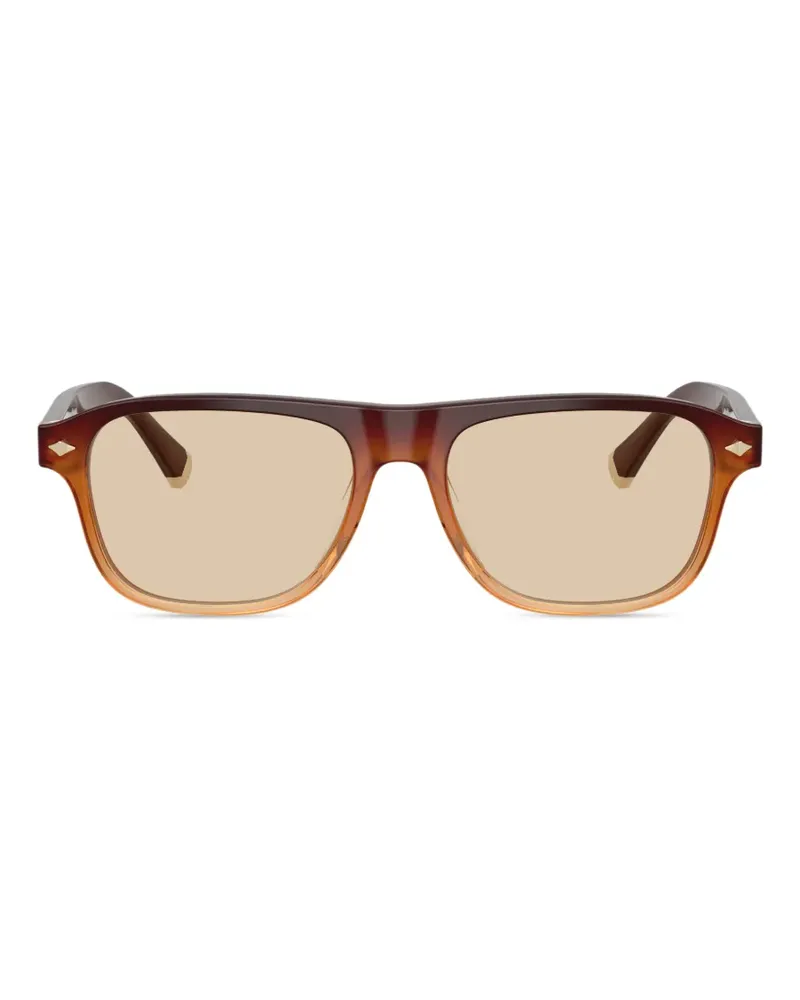 Brunello Cucinelli Sonnenbrille mit eckigem Gestell - Braun Braun