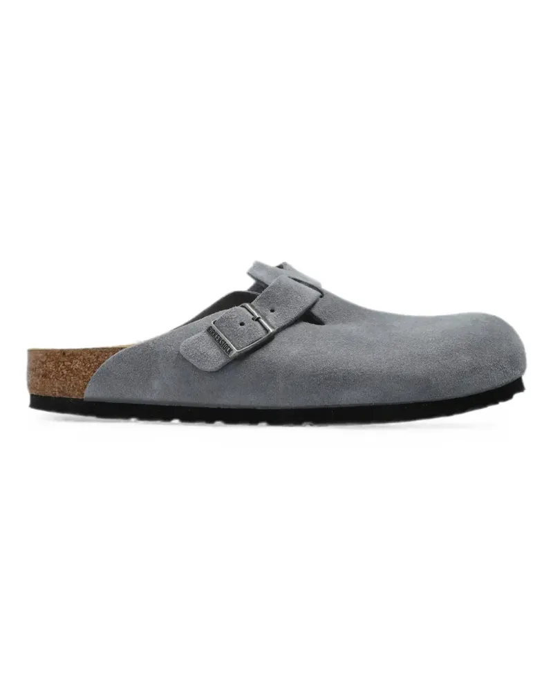 Birkenstock Boston buckle-fastening suede mules - Grau Grau