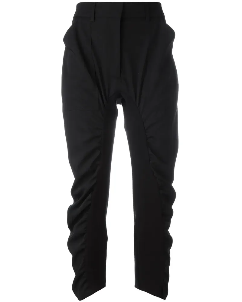 Stella McCartney Cropped-Hose mit Raffungen - Schwarz Schwarz