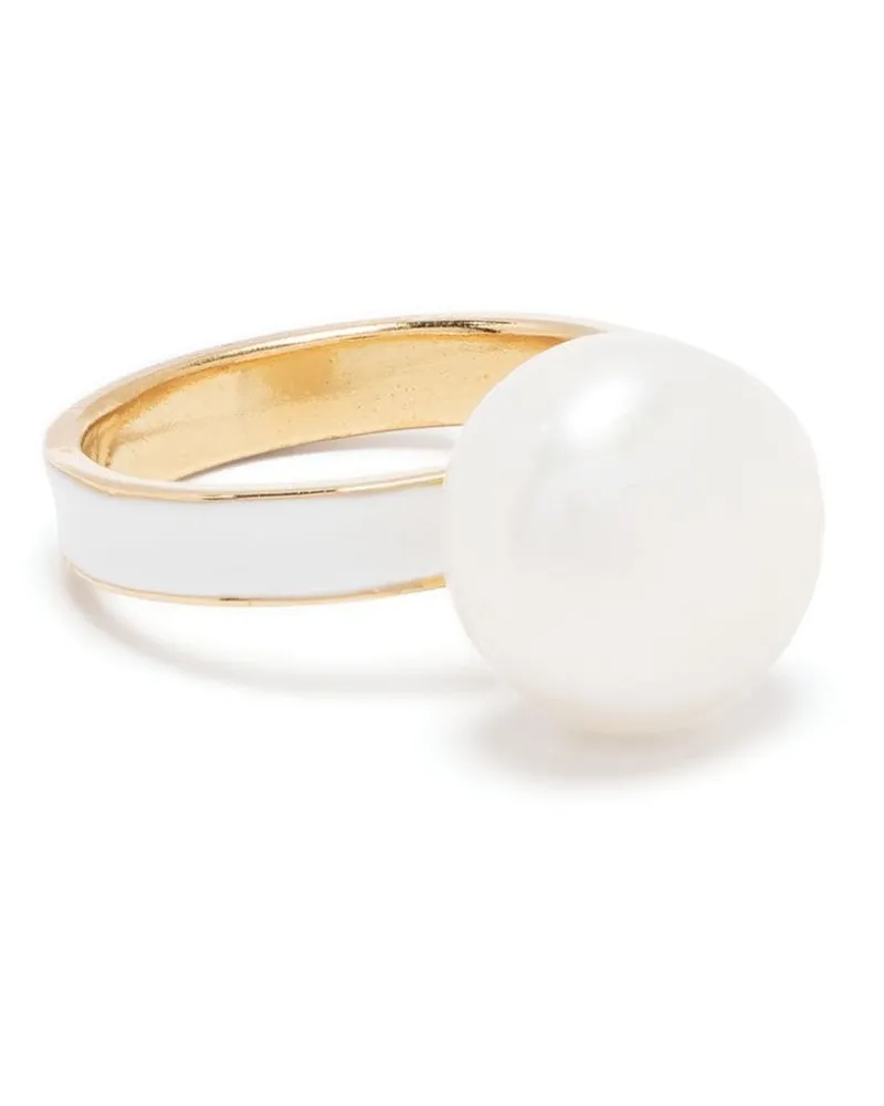 Beatriz Palacios White Moon Ring mit Perle - Gold Gold