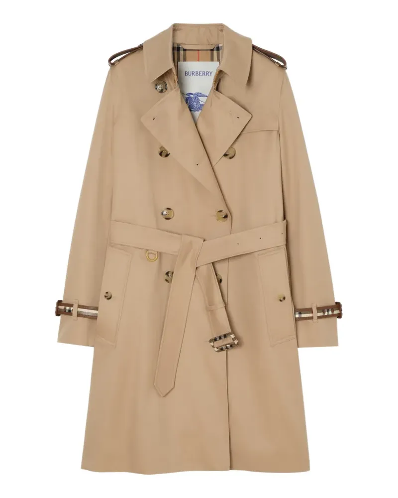 Burberry mid-length gabardine Kensington trench coat - Nude Nude