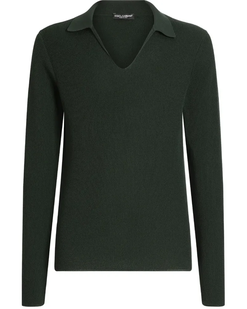 Dolce & Gabbana Gerippter Strickpullover - Grün Grün