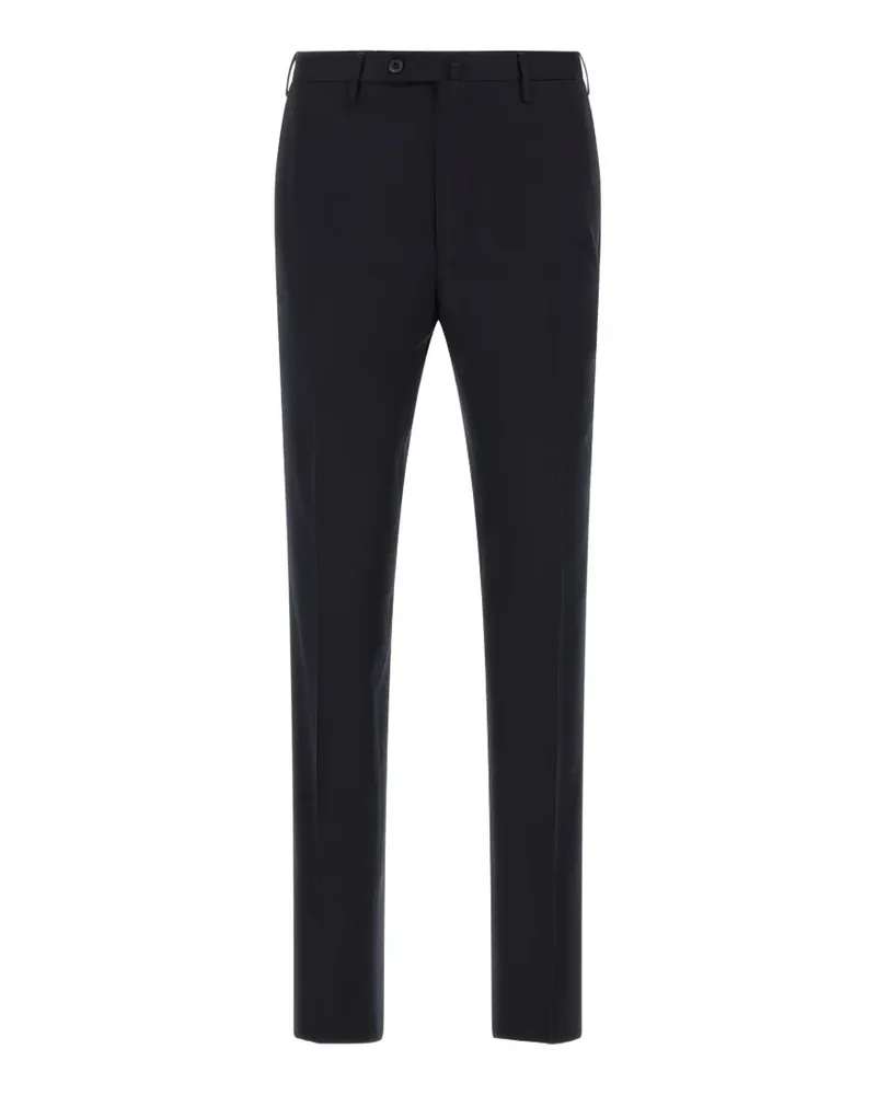Incotex flat-front pressed-crease trousers - Blau Blau
