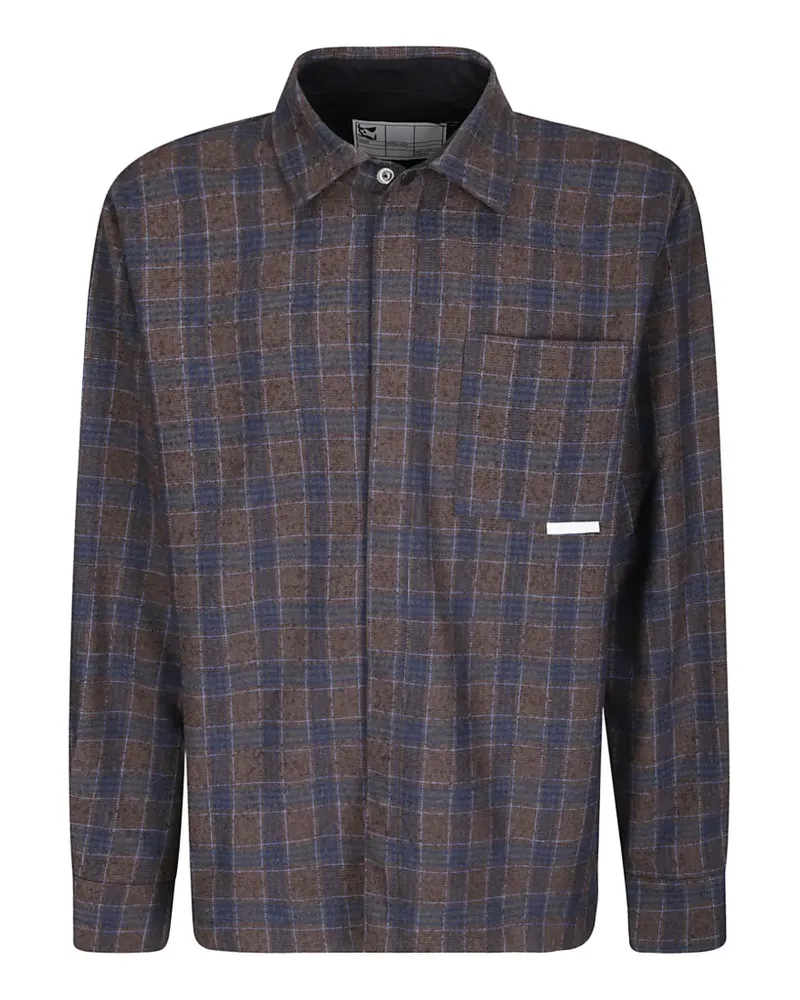 GR10K plaid snap-button overshirt - Braun Braun