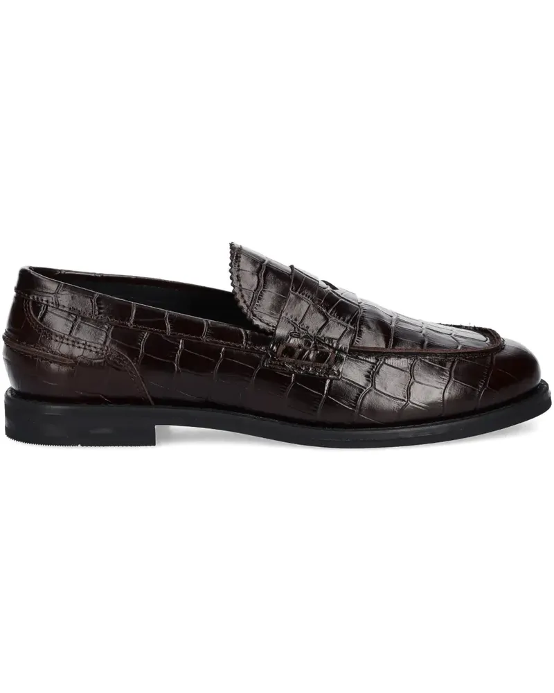Gant embossed-leather loafers - Braun Braun
