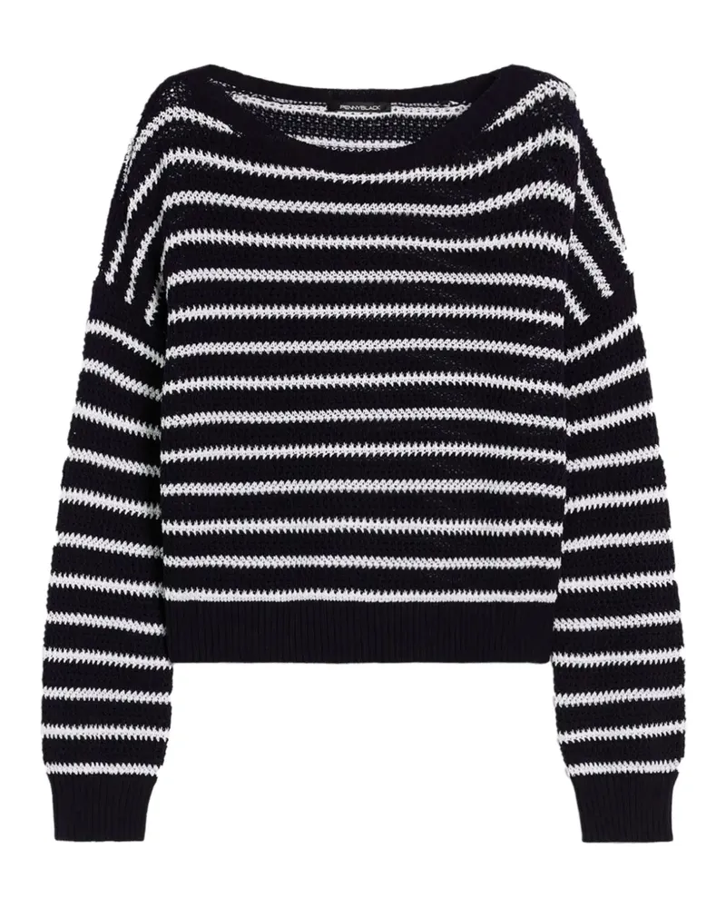 Pennyblack Gestreifter Pullover mit tiefen Schultern - Blau Blau