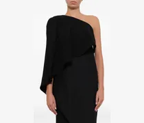 Drapiertes One-Shoulder-Kleid - Schwarz