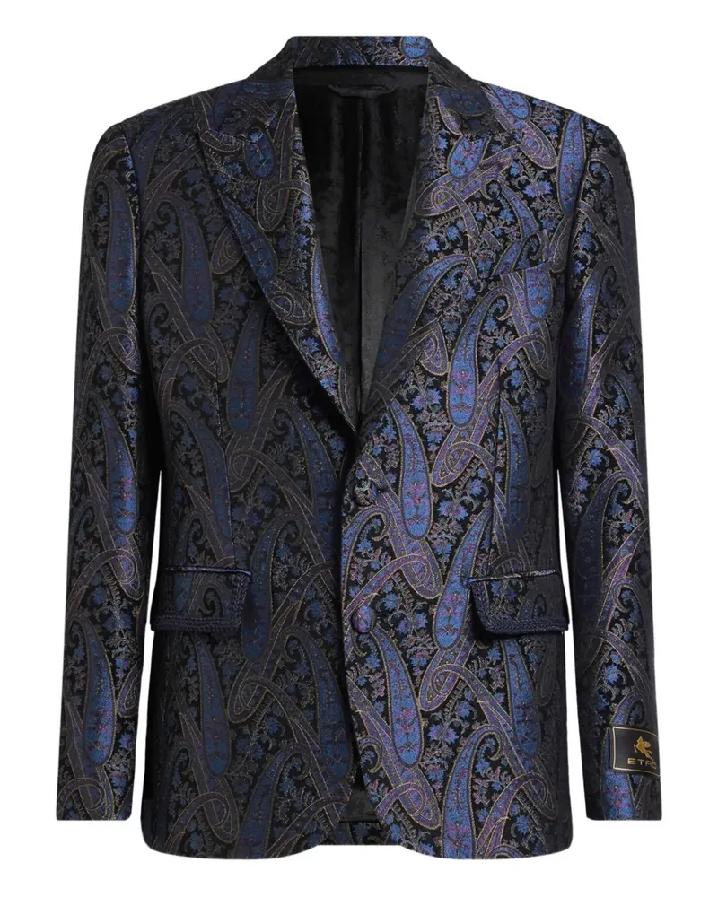 Etro jacquard paisley-motif single-breasted jacket - Blau Blau