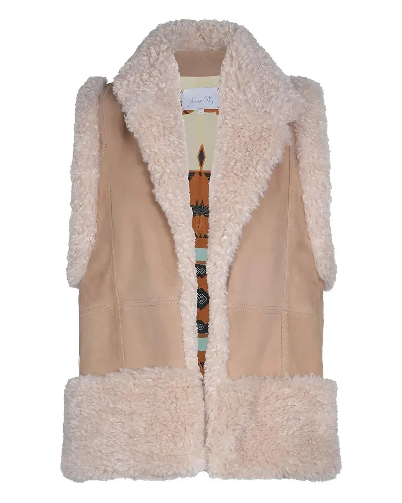 Johanna Ortiz Salty Air Weste aus Shearling - Nude Nude
