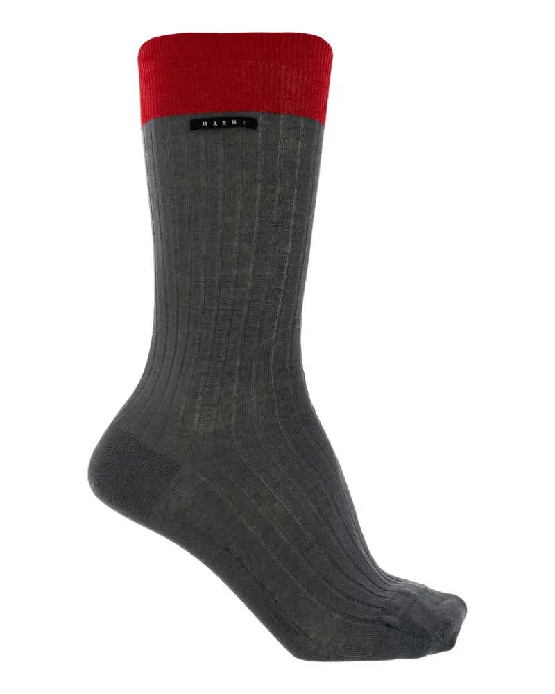 Marni Socken mit Kontrastbündchen - Grau Grau