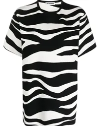 Jil Sander T-Shirt mit Zebra-Print Schwarz