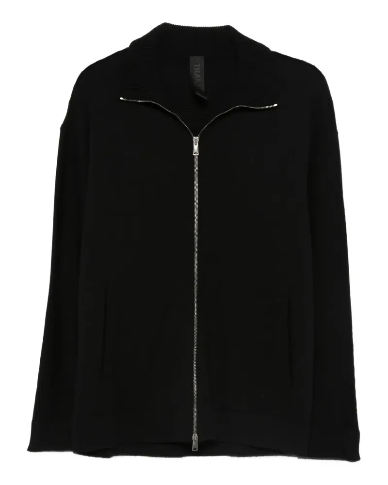 TRANSIT zip wool cardigan - Schwarz Schwarz