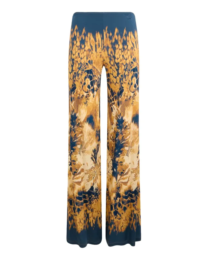 Alberta Ferretti Ausgestellte Hose mit Print - Blau Blau