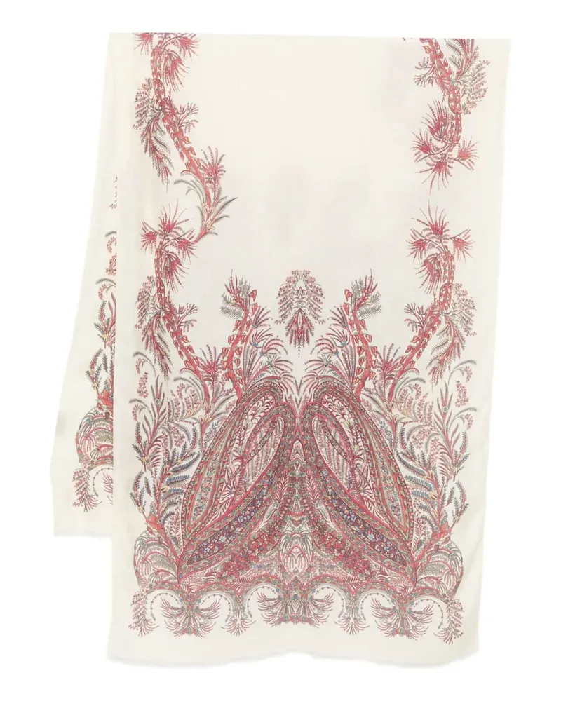 Etro Schal mit Paisleymuster - Weiß Weiß